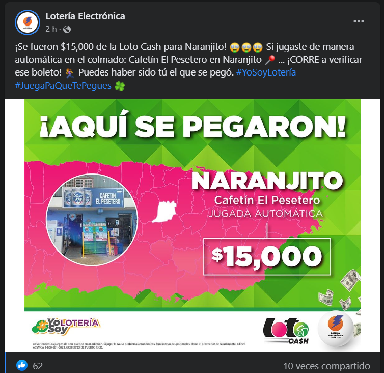 Electronic lottery Naranjito